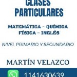 Clases de química, inglés y matemática en Vicente Lopez, Pcia. Buenos Aires (GBA Norte)