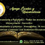 APOYO ESCOLAR Y UNIVERSITARIO en Tres de Febrero, Pcia. Buenos Aires (GBA Oeste)