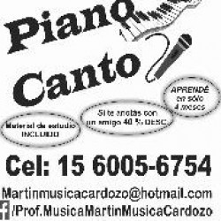 Clses de CANTO con guitarra o piano a domi en Villa Urquiza, Ciudad A. de Buenos Aires