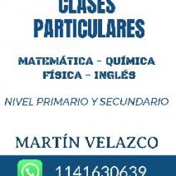 Clases de química, inglés y matemática en Vicente Lopez, Pcia. Buenos Aires (GBA Norte)