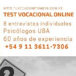Test Orientación vocacional  online  en Villa Gesell, Pcia. Buenos Aires (Costa Atlántica)
