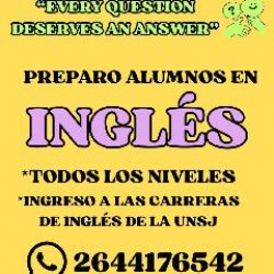 CLASES DE INGLÉS TODOS LOS NIVELES en San Juan, Pcia. San Juan
