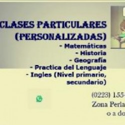 Clases Particulares de materias varias en Mar del Plata, Pcia. Buenos Aires (Costa Atlántica)