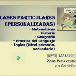 Clases Particulares Personalizadas en Mar del Plata, Pcia. Buenos Aires (Costa Atlántica)